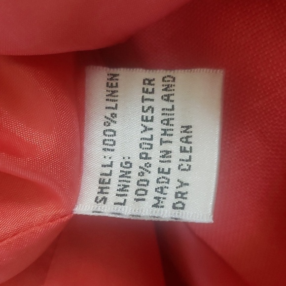 Talbots 100% Irish Linen 3 Button Sz 10 Petite Women's Orange Lined Blazer - Picture 7 of 7